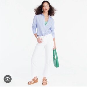 J. Crew White Denim Size 26P “Billie” Demi Boot Crop Mint Condition